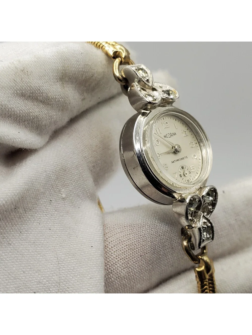 Vintage Medana Mechanical Watch Womens 17mm For Parts Or Repair